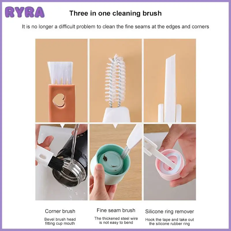 

Domestic Groove Cleaning Brush Stainless Steel Cleaning Sponge Be In Common Use Easy To Disassemble Thermos Cup Cover Brush