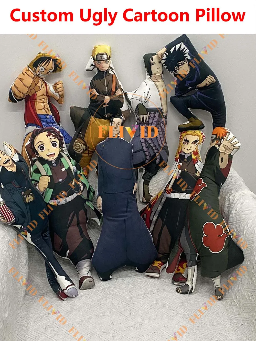 Пользовательская 3D подушка с персонажем мультфильма аниме забавная для