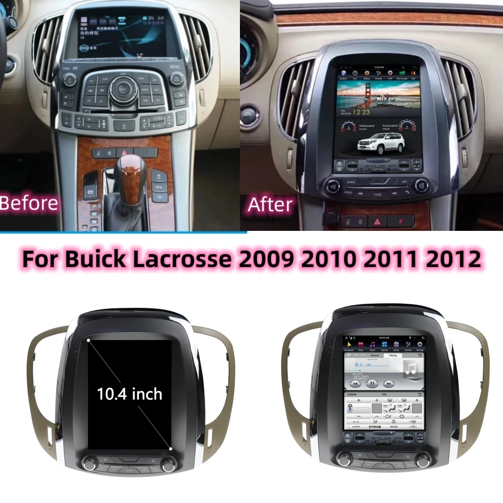 

Qualcomm 8-core Tesla For Buick Lacrosse 2009 2010 2011 2012 Android Car Radio Auto GPS Navigation Head Unit Wireless Carplay 4G
