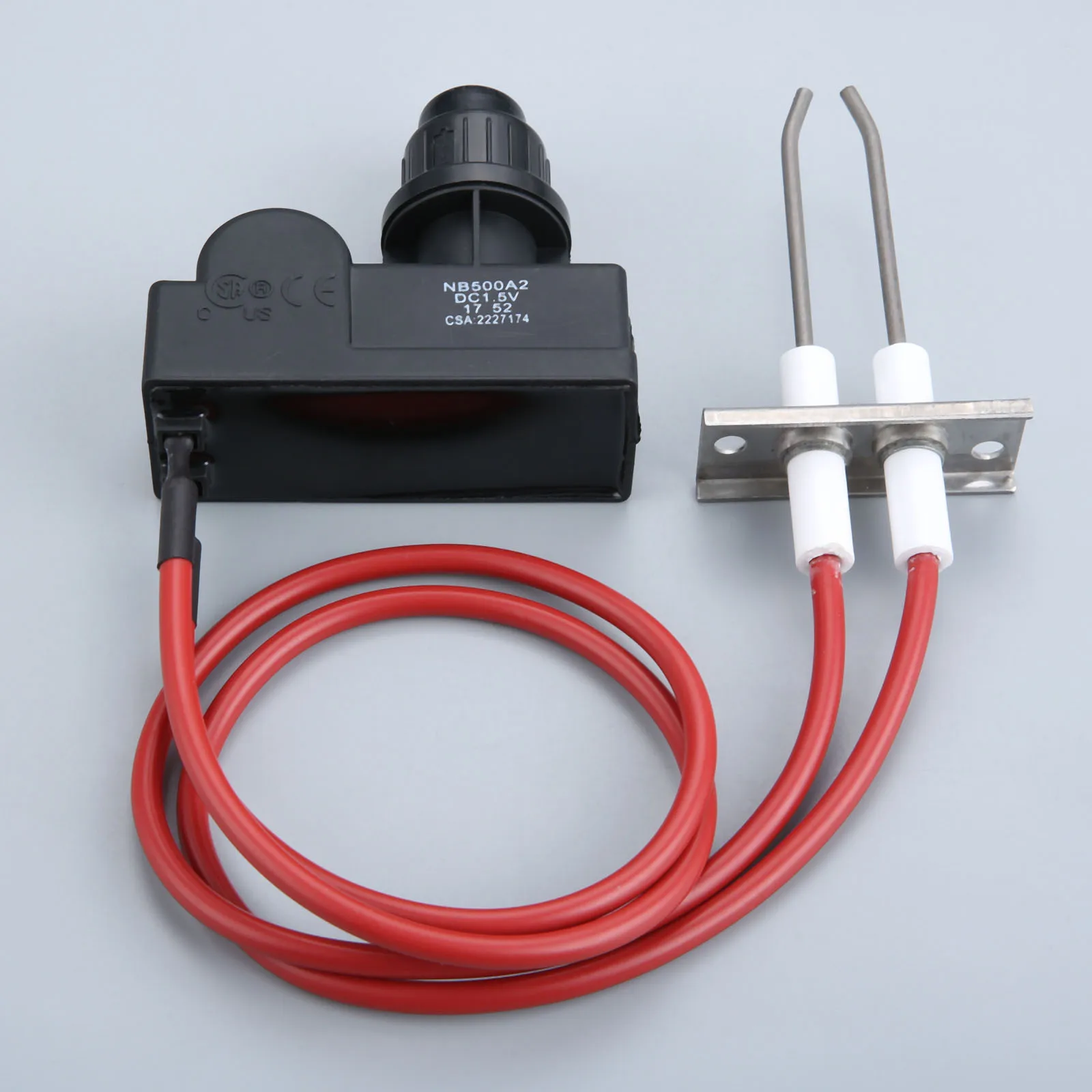 

Universal Electronic Two Outlets Igniter With High Spark Plug Wire Length 450mm Kit For Char-Broil BBQ Grill Water Gas Heater