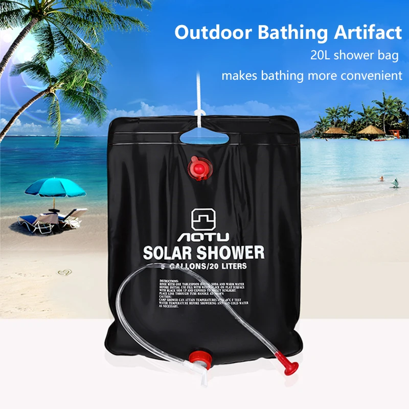 

20L Portable Solar Heated Water Bag Energy Heated Bathing Outdoor Camping Hiking Shower Bag Travel Water Bag Pipe Bath Bag