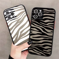 gimfun cartoon zebra pattern phone case for iphone 13 12 11 pro max mini 8 7 plus se 2020 x xr xs max cow shockproof back cover