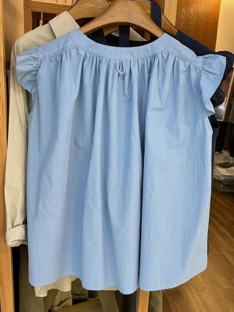 Новая модная летняя блузка без рукавов женская офисная повседневная свободная