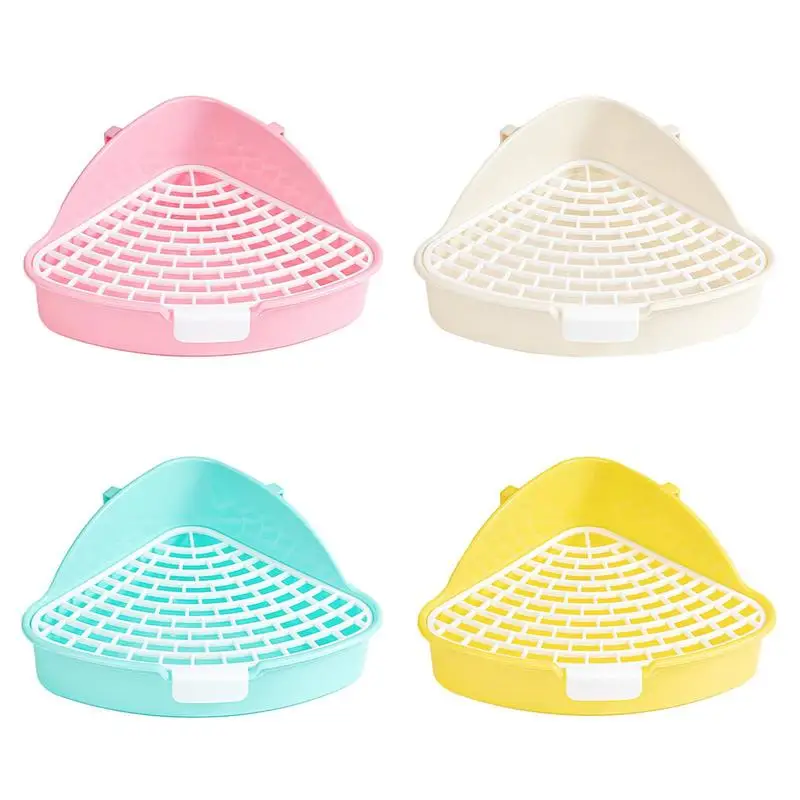 Triangle Animal Pet Cat Rat Rabbit Pee Potty Trainer Litter Tray Toilet Corner For Small Pet Guinea Pig Toilet Litter Box