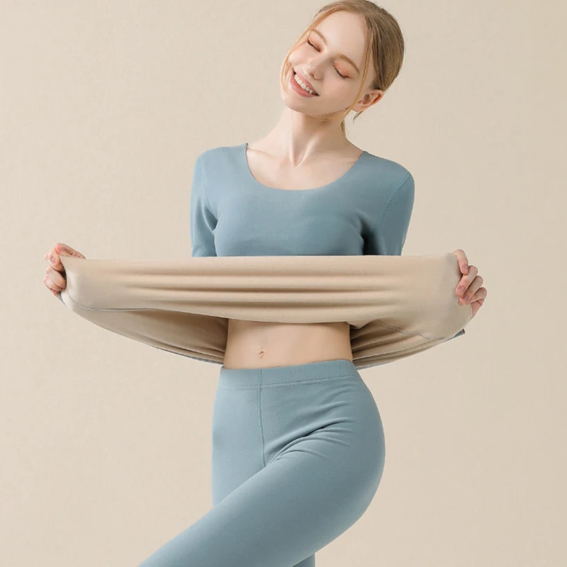 Womens Thermal Underwear Set Long Johns Winter Clothes Base Layer Cuddle Duds Top and Bottom Thermals Sets Winter Thermal Shirt