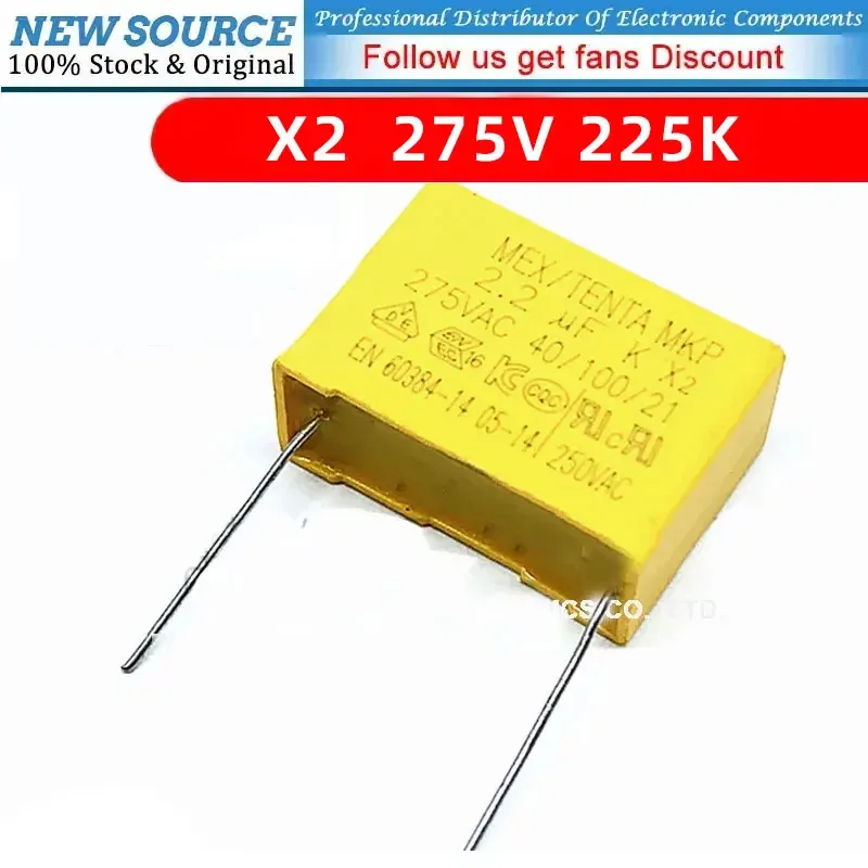 20 шт./лот 275 В 225 К защитный конденсатор X2 полипропиленовая защитная пластиковая