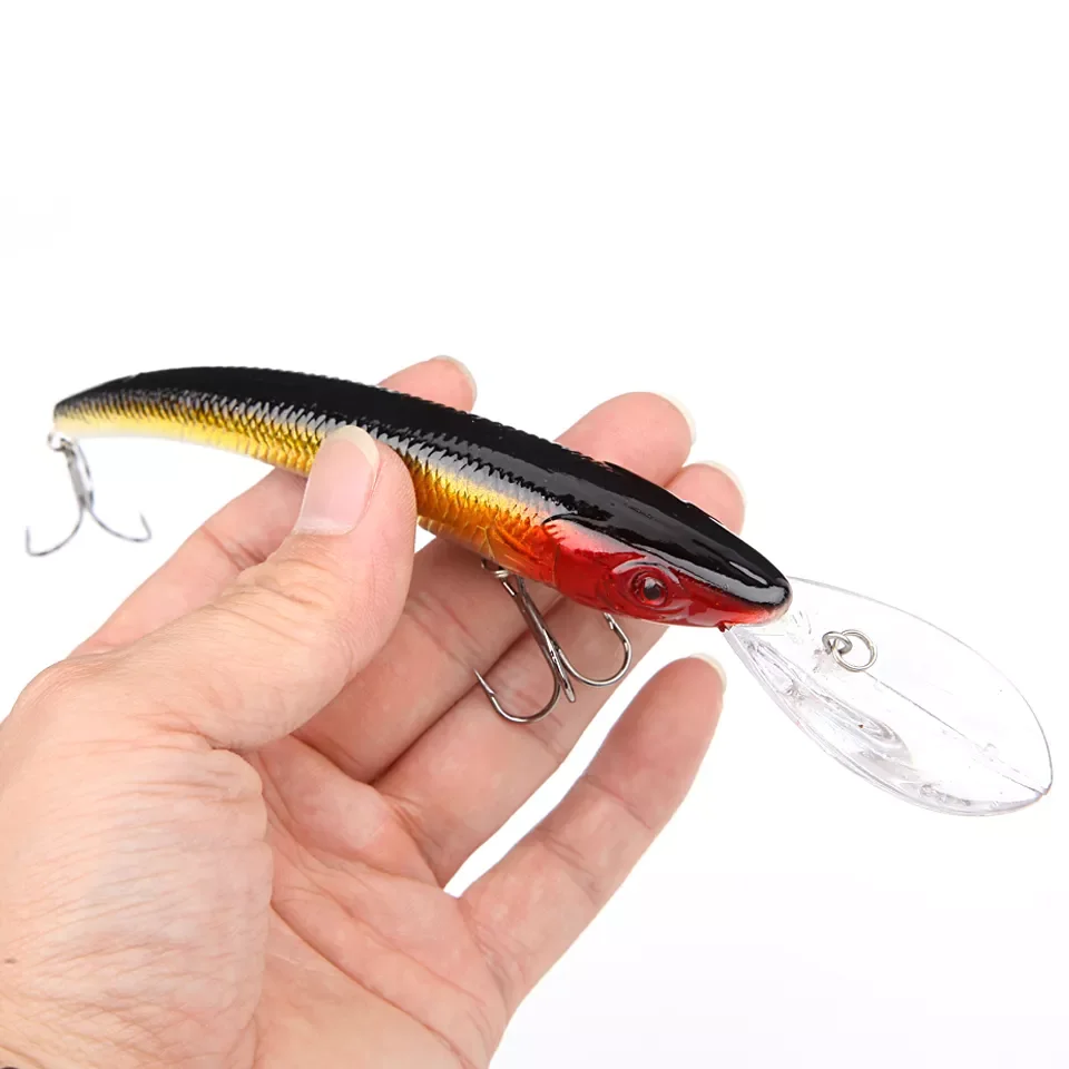 

15.5cm 15.3g Minnow Fishing Lure Hard Artificial Swim Baits 3D Eye Swimbait Crankbait Artificial Bait Lures 4# Hook