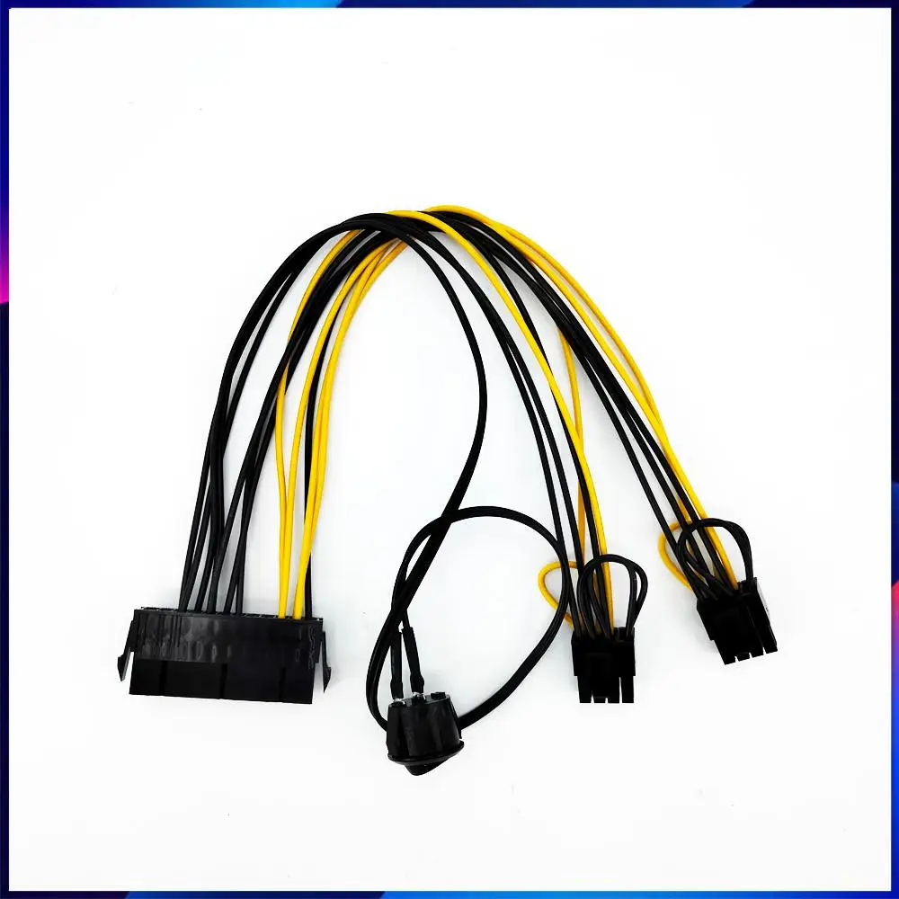 

PCIe ATX Power Supply Cable 24pin to Dual 6+2pin 8 Pin Adapter w/ On Off Switch