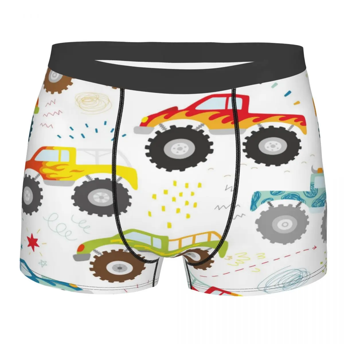 

Boxer Men Underwear Male Panties Kids Doodle Monster Truck Shorts Boxer Comfortable Shorts Homme