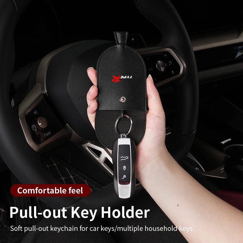 Автомобильный выдвижной чехол для ключей кожаная Портативная сумка Honda Civic Fit Accord