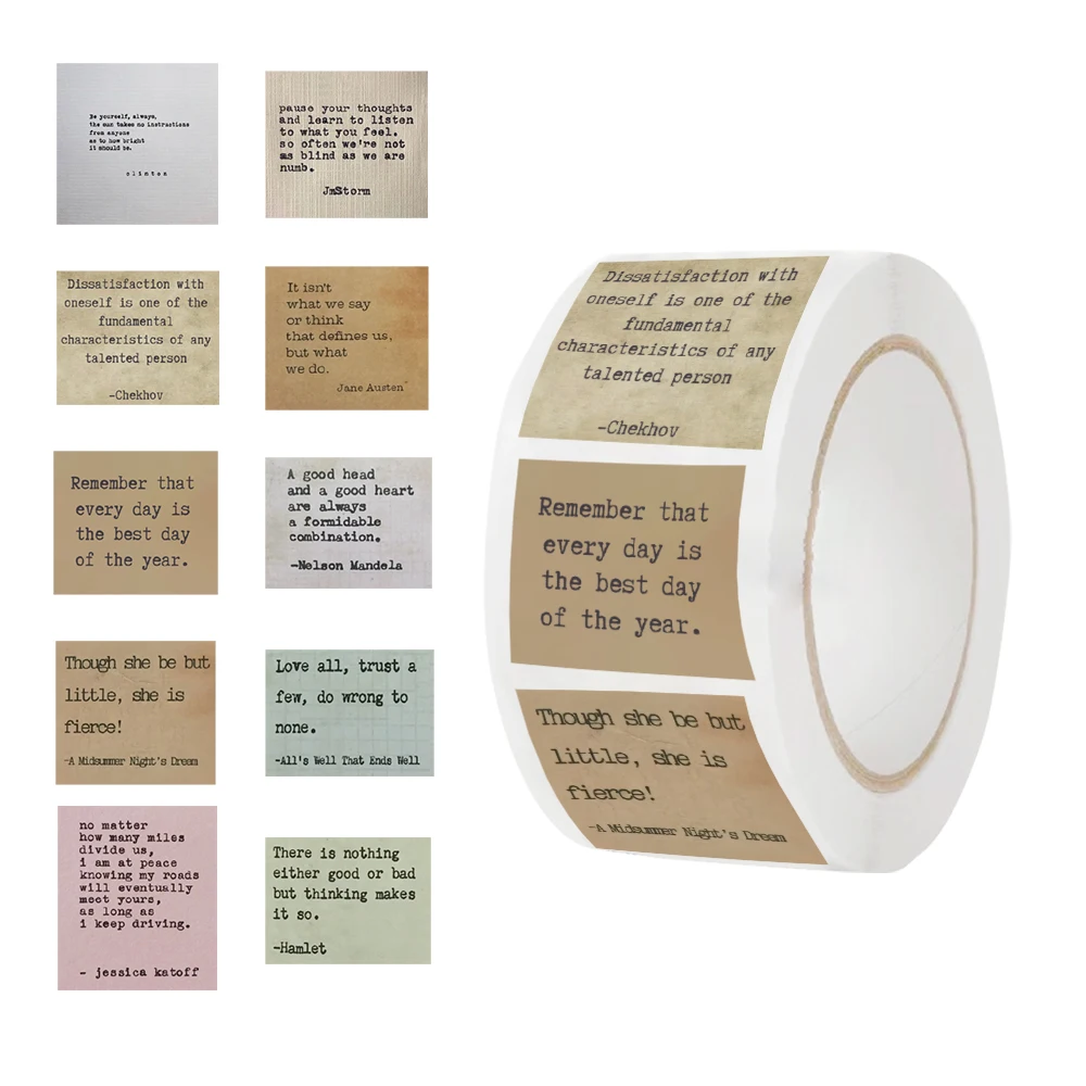 Мотивационные наклейки в рулоне с надписью, 500 шт | AliExpress