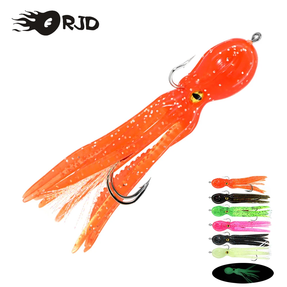 

ORJD Octopus Swimbait 22g 11cm Soft Fishing Bait With Double Hooks Artificial Wobbler Bait Fishing Saltwater Metal Jig Head Lure