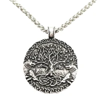nostalgia wolf pendant tree of life necklace viking jewelry amulet wicca pagan talisman wolves accessories jewelery dropshipping