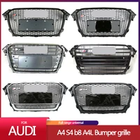 2013-2016 Honeycomb grille for A-udi A4 S4 b8 upgrade RS4 black silver auto front bumper grille