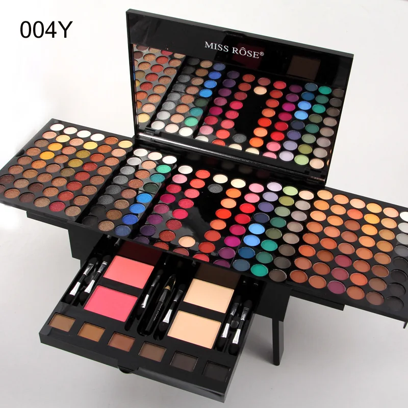 Pro 180 Color Eyeshadow Blush Cosmetic Foundation Face Powder Makeup Case with Mirror Eye Shadow Palette Maquillage Make Up Kit