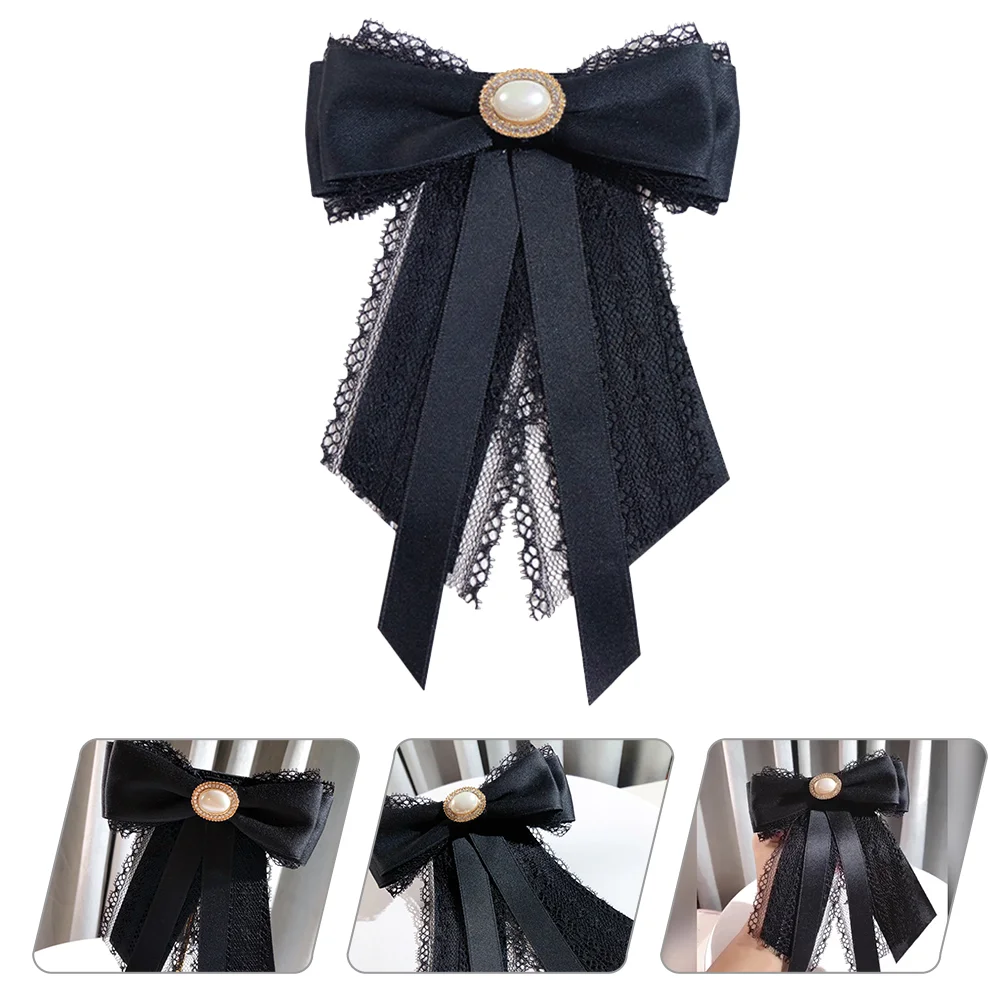

Брошь для галстука-бабочки женская форма Женская лента с жемчугом украшение для одежды воротник с цветком женский свадебный шейный платок ...