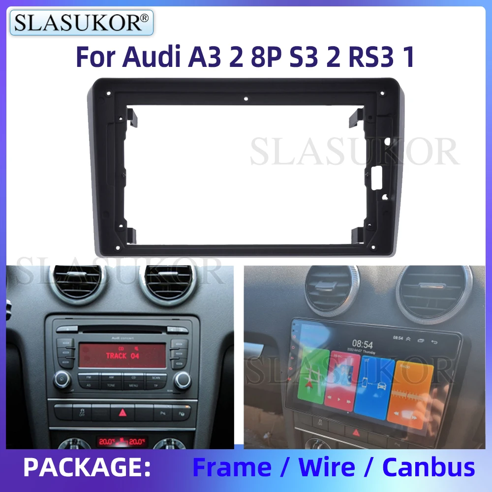 

9 "для Audi A3 2 8P S3 2 RS3 1 2003-2013 9 Комплект для автомобильной панели радио, панели, приборной панели, устанавливаемая панель, адаптер, пластина, аксе...