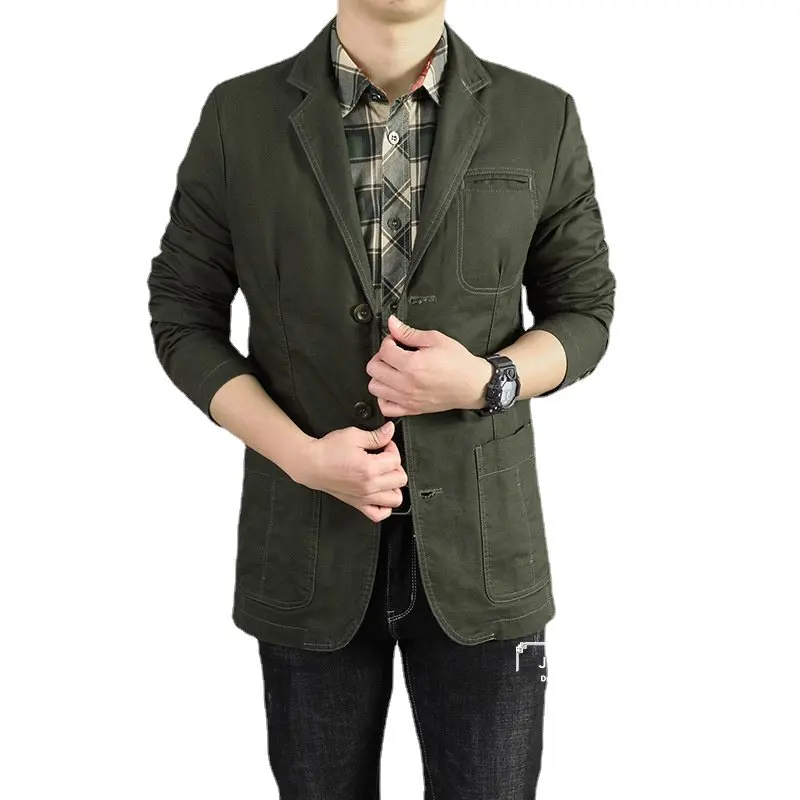 

New spring and autumn cotton men's casual suit jacket tide men's fashion smart casual blazers for men 3XL 4XL high quality