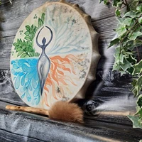 25cm shaman drum tree of life wall decoration handmade shamanic drum symbol of the siberian drum spirit music home ornament