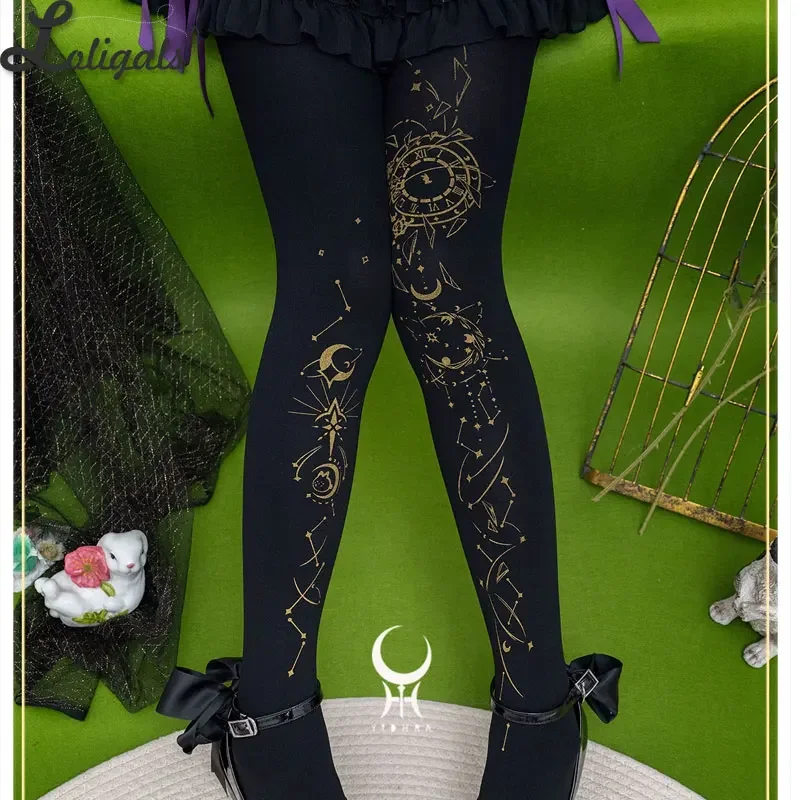 2024 осенние новые колготки в стиле Лолиты с принтом для косплея женщин ~ Chasing Starlight