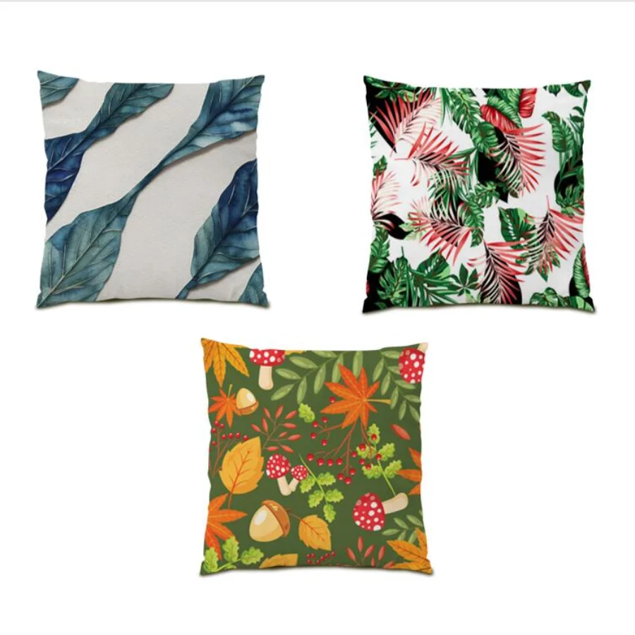 

Floral print Pillow Cover Flower Decor Living Room Cushion Cover 45x45 Square tropical Monstera pillow case plants Bed New E0002