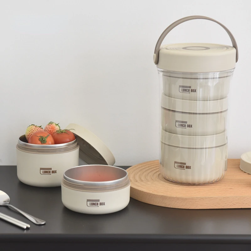 

Герметичный Портативный Ланч-бокс в японском стиле из нержавеющей стали 304 с изолированным корпусом, офисный работник, высокоценный Ланч-бо...