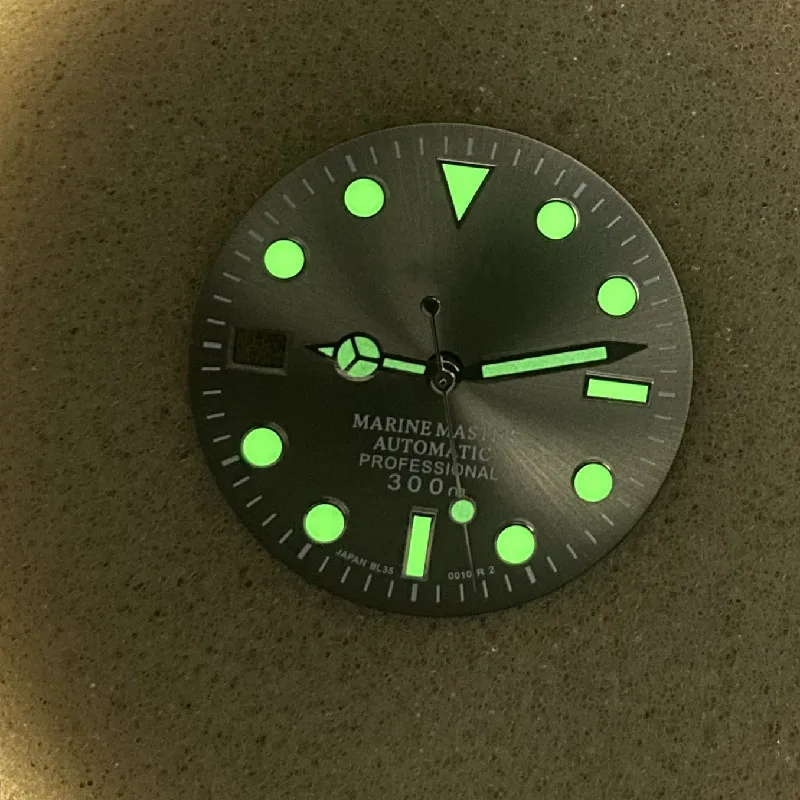 NH35 case LHD (left hand drive) set Accessories sapphire modified mechanical waterproof watch NH35 movement  dial hand C3 Date