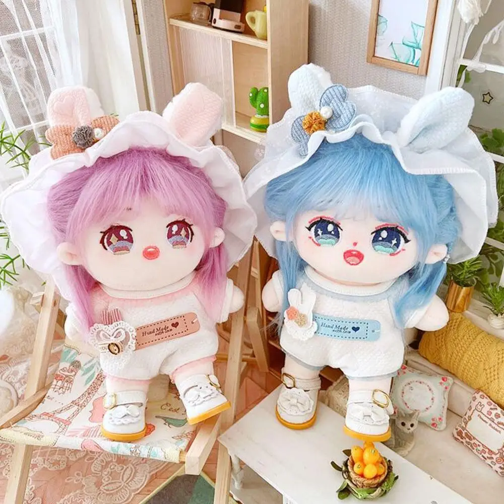 

Хлопковая одежда для кукол 20 см, плюшевые игрушки, Кружевная повязка на голову, комбинезоны, вязаный свитер, пальто, свитшот, шорты, костюм дл...