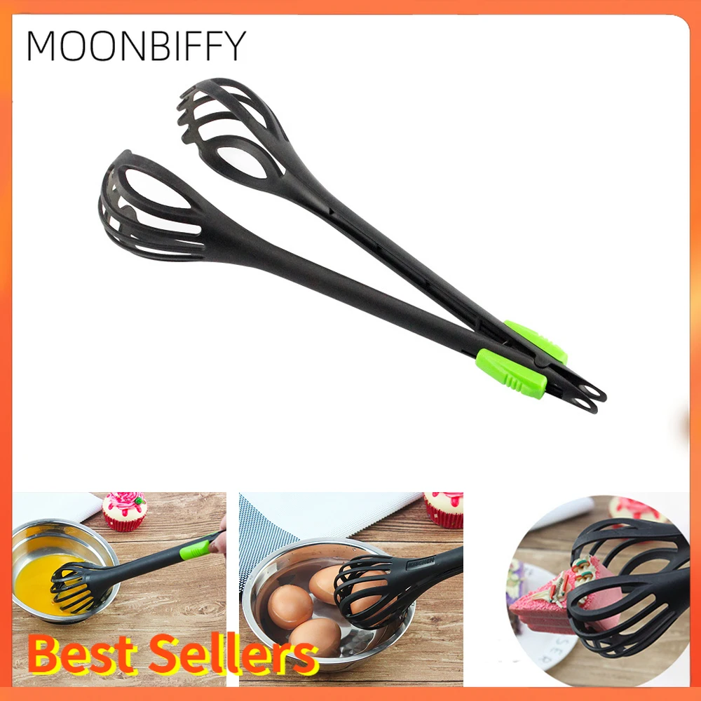 

1Pc Multifunctional Egg Beater Nylon Food Tongs Manual Egg Whisk Pasta Spaghetti Spoon Kitchen Gadget Mixer Creative Salad Tool