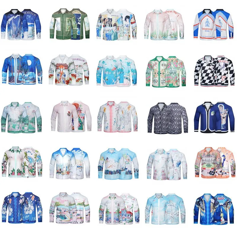 

23SS CASA CASABLANCA Shirt Seaside Scenery Print Tee Men Women High Quality Hawaii Summer Style Beach Shirt long sleeve Tee