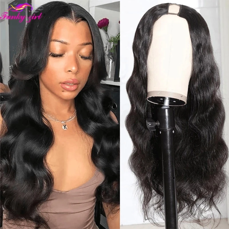 FG Body Wave 2X4 U Part Natural Human Hair Wigs 8~28 Inch For Black Women 150% Hair Brazilian Hair Wig Curly Human Hair Wig