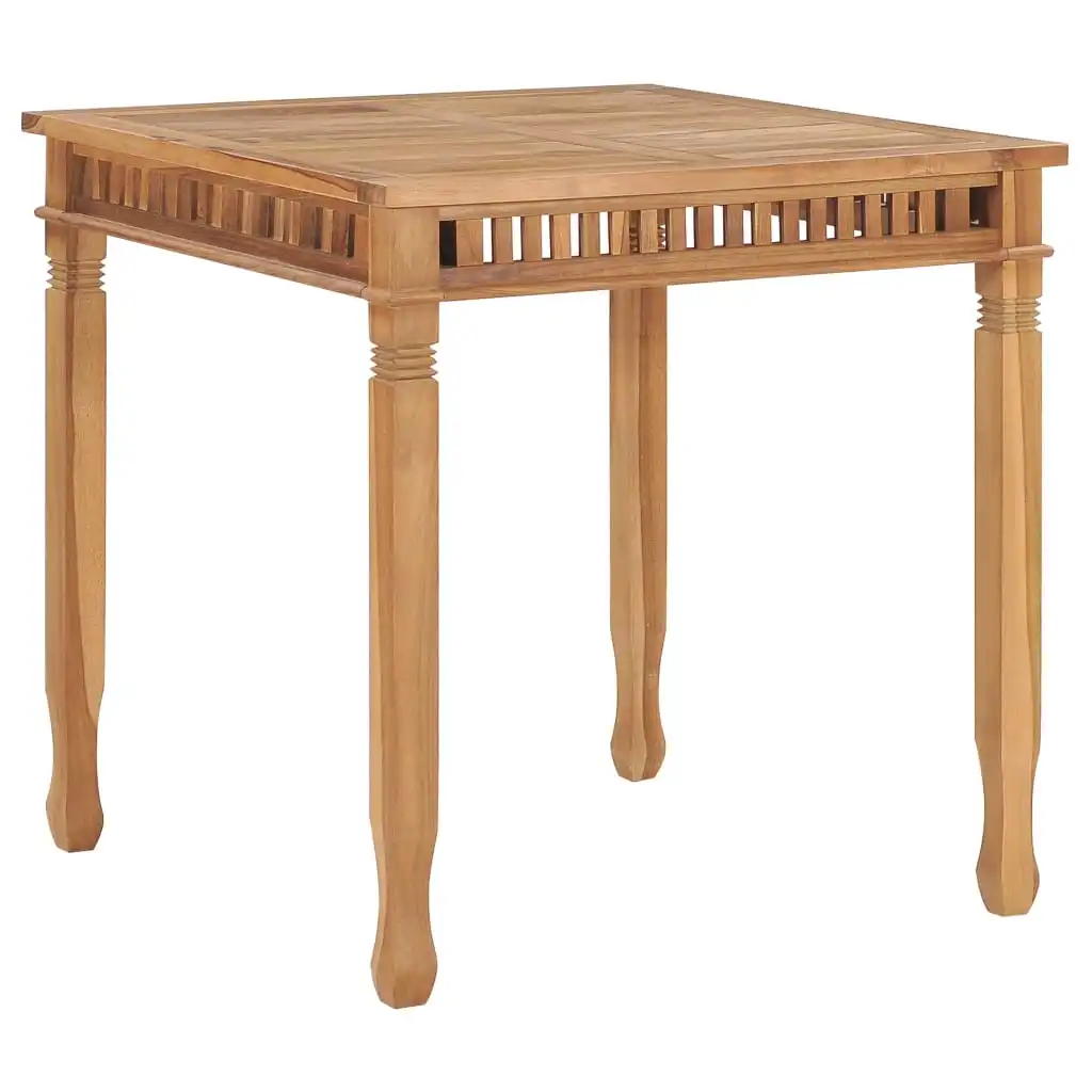 

Outdoor Patio Dining Table Porch Garden Deck Outside Furniture Set Balcon Decor 31.5"x31.5"x31.5" Solid Teak Wood