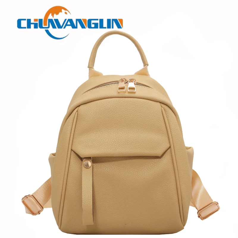 

Chuwanglin Women Leather Backpack Travel Backpack Handbag Schoolbag For Girls Women's bag Female Shoulder Back Mochila 310A1654