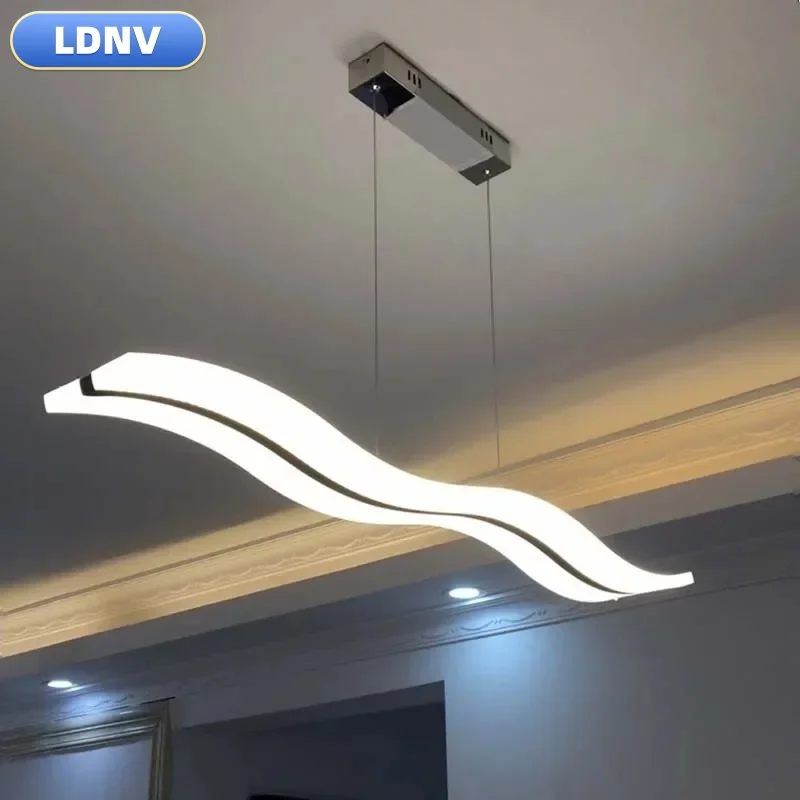 Италия Современная светодиодная люстра Простая длинная Гостиная Столовая Кухня