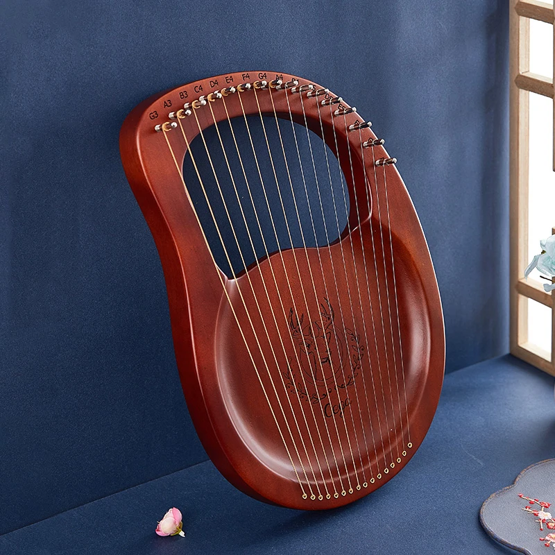 16 String Wood Harp Music Instrument Mahogany 19 String Blue Lyre Harp Professional Ethnic Intrumentos Musicais Music Supplies enlarge