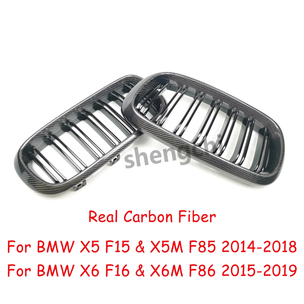Фото Передняя решетка радиатора из карбона ABS для BMW X5 F15 X6 F16 xDrive40i xDrive50i xDrive25d, 2015-2019 гг. №5