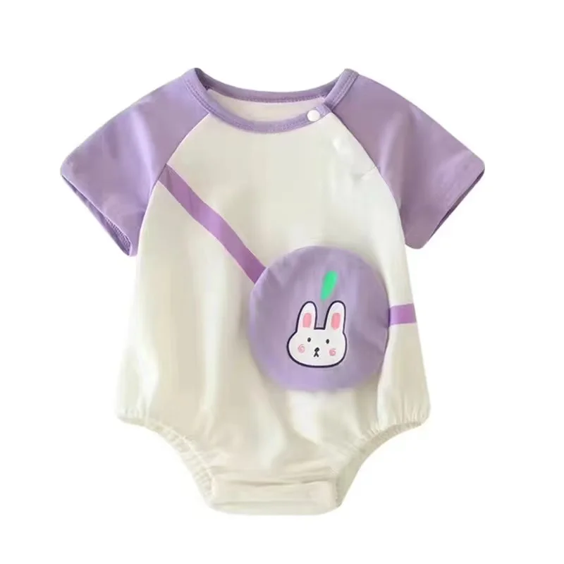 

Новинка 2022, детский комбинезон, летний детский комбинезон с треугольным вырезом и коротким рукавом, тонкий комбинезон для новорожденных, ми...