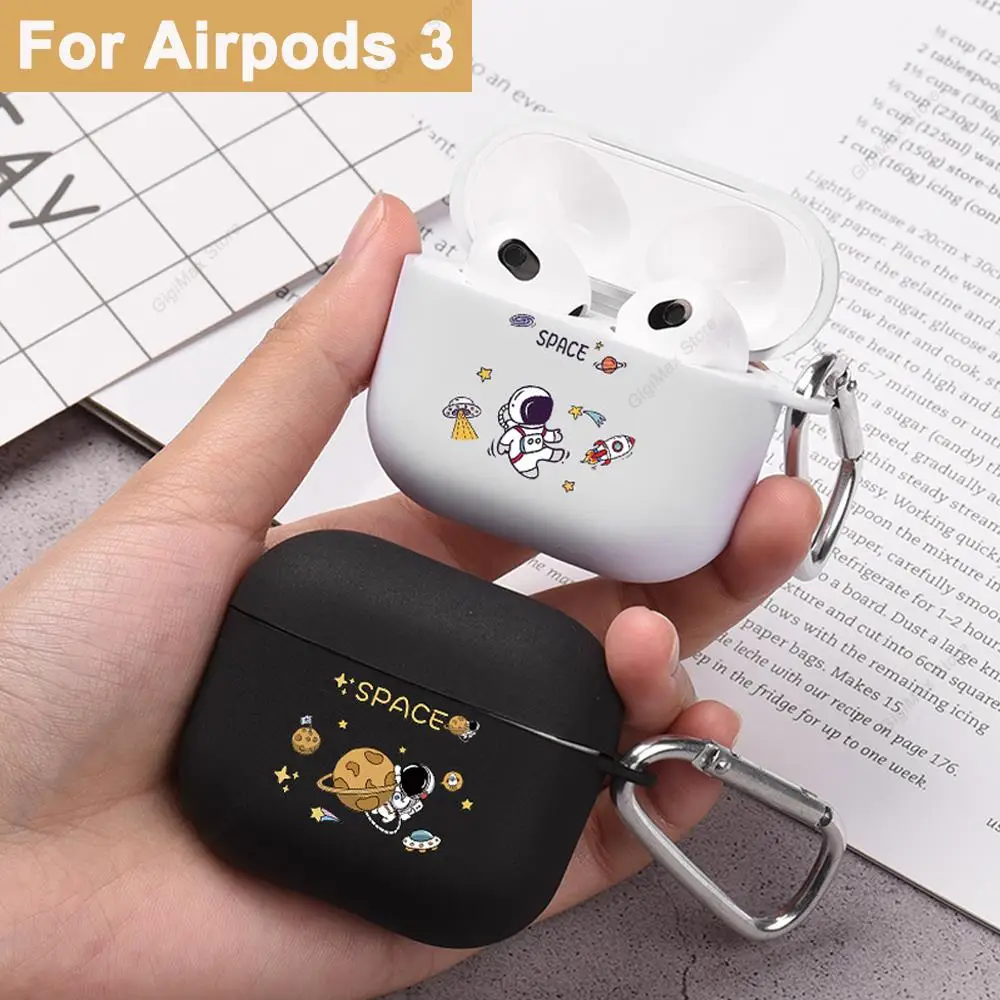 

Astronaut Case For Apple Airpods 3 Planet Soft Silicone Case Cover For Airpods3 Air Pod 3 Sleeve Earphone Accessories With Hook