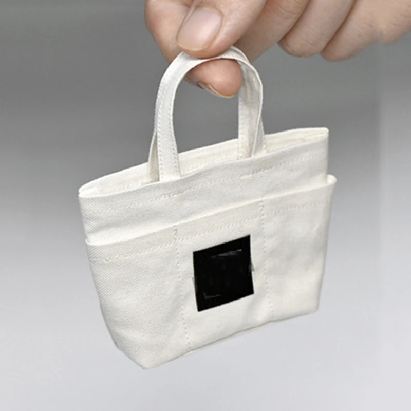 

1/6 Soldier All-match Print Multi-layer Multi-pocket Portable Pure White Canvas Bag For 12 Inch Male Female Action Figure Body