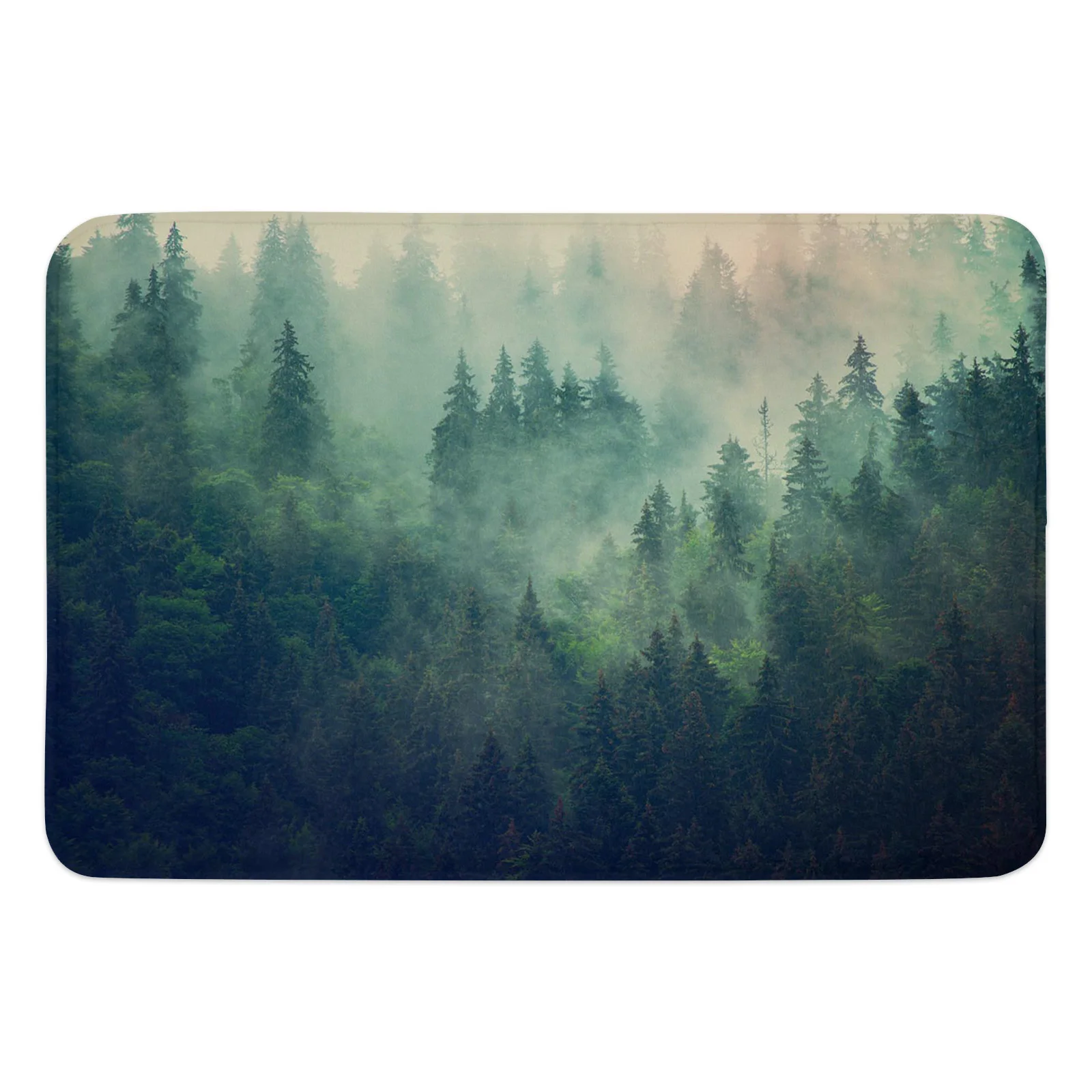 

Foggy Retro Style Jungle Plants Grounding Mat Rug For Kitchen Welcome Mat Floor Rug Bath Mat Runner Rugs