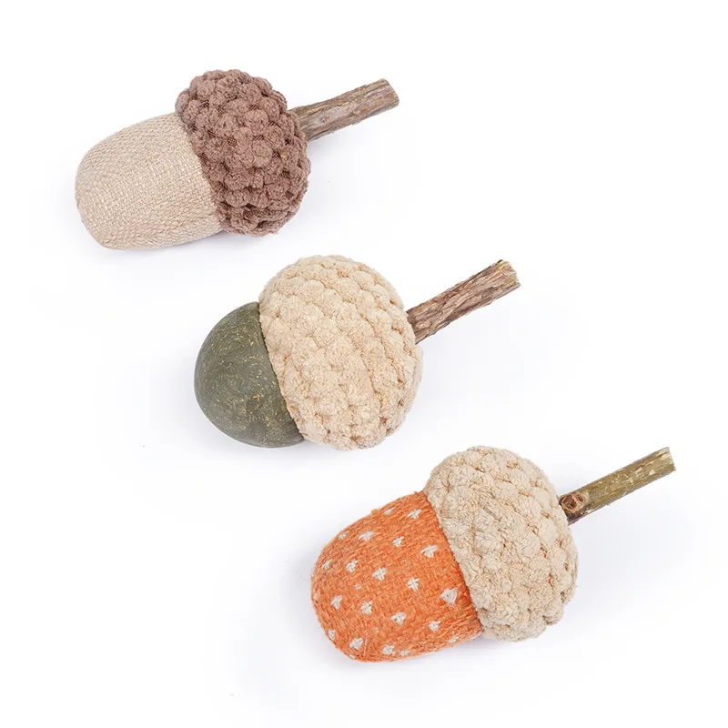 

Interactive Silver Vine Lick Ball Acorn Catnip Toys Claw Funny Catmint Soft Teeth Cleaning For Small Cat Kitten Pet Products