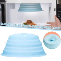 hot kitchen collapsible silicone microwave plate cover multipurpose magnetic splatter guard practical kitchen gadgets cocina