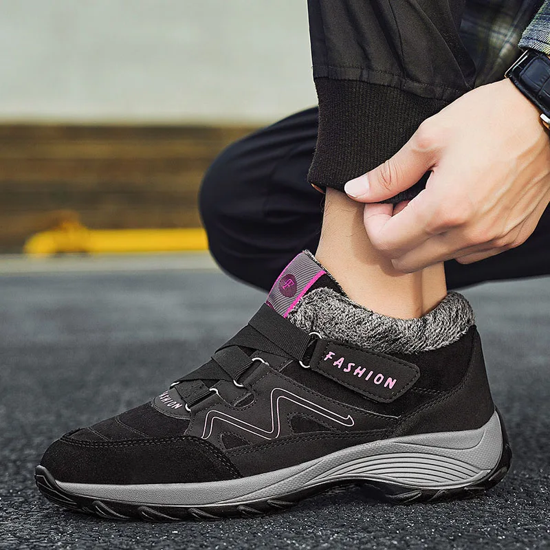 Winter Women's Boots Warm Plush Casual Walking Shoes High To Help Non-slip Hiking Shoe