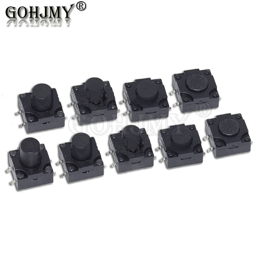 10PCS PCB Tactile Tact Mini Push Button Switch 12x12x6 7 8 8.5 9mm SMD 4pin Micro switch 12*12*6/7/8/8.5/7.5/9/10/11/12/10.5 MM - купить по