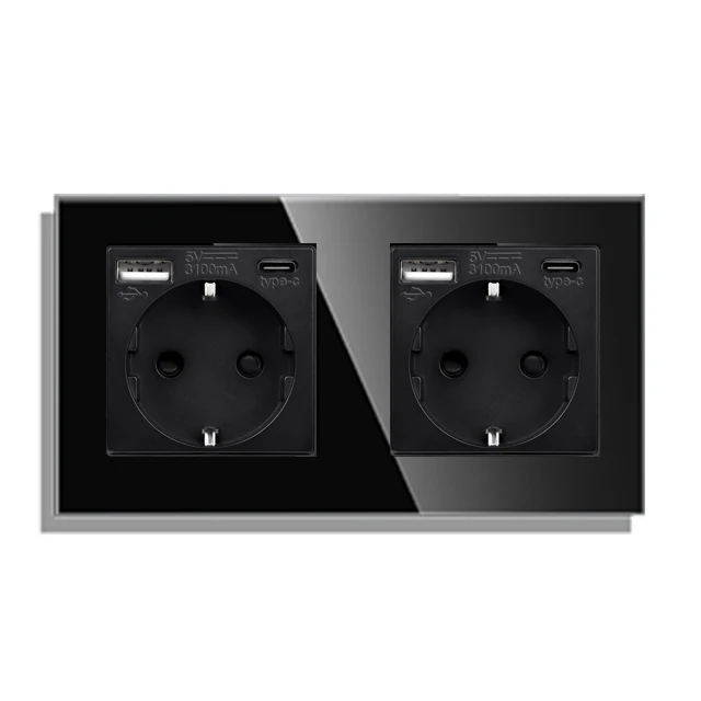 

Bingoelec Tuya Smart Touch Switches Plus EU USB-розетка Type-c 2-полосный лестничный переключатель