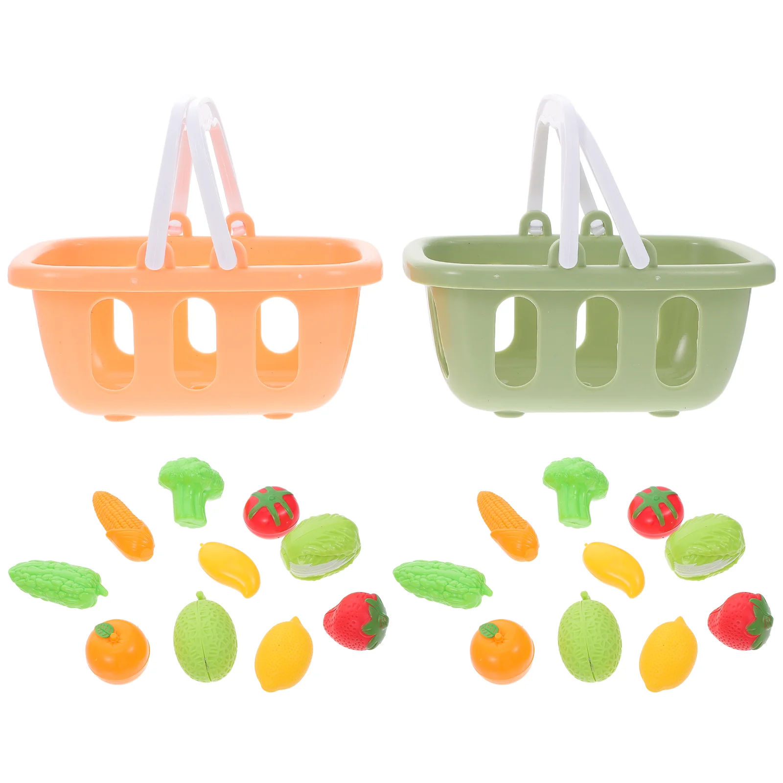 

Fruits Cognitive Toys Play House Plastic Basket Simulation Mini Shopping Baskets