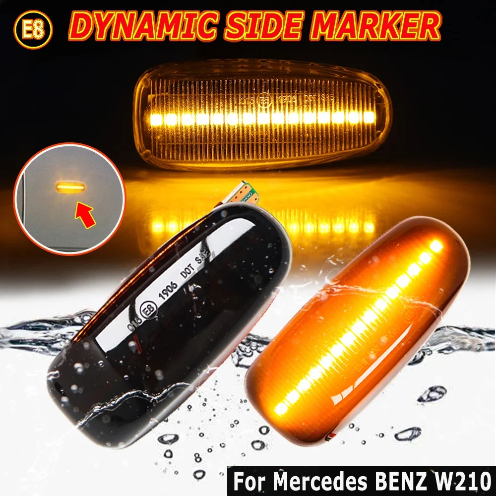 Светодиодный динамический боковой указатель поворота для Mercedes BENZ W202 W210 W208 R170 Vito