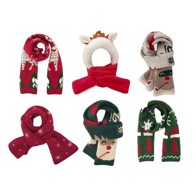 

Милый Рождественский Детский плюшевый шарф, зима 2023, новый год, Рождество, милая утолщенная шапка, шарф, соединенный вместе, рождественский подарок