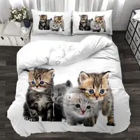 Cat Duvet Cover Cat Lover Gifts Twin Quilt Cover for Kids Teens Microfiber Cute Kitten Animal Theme Queen King Size Bedding Set