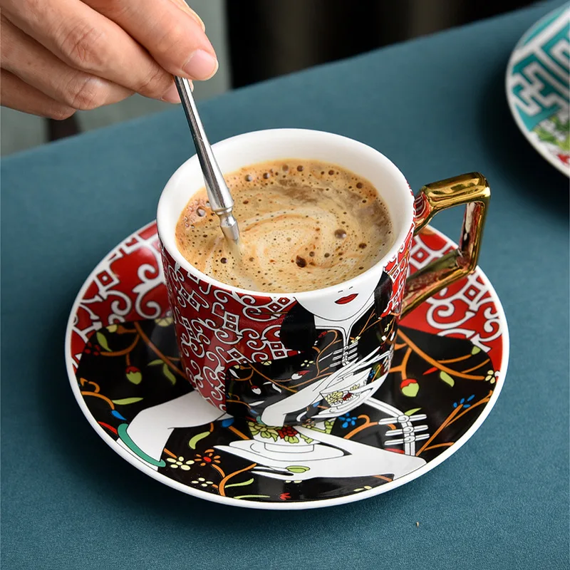 

Coffee Cups Coffee Cup Sets Ceramic Cups Espresso Coffee Cups Chinese Style Tea For Home Use Office High-end Fashion Capacity230